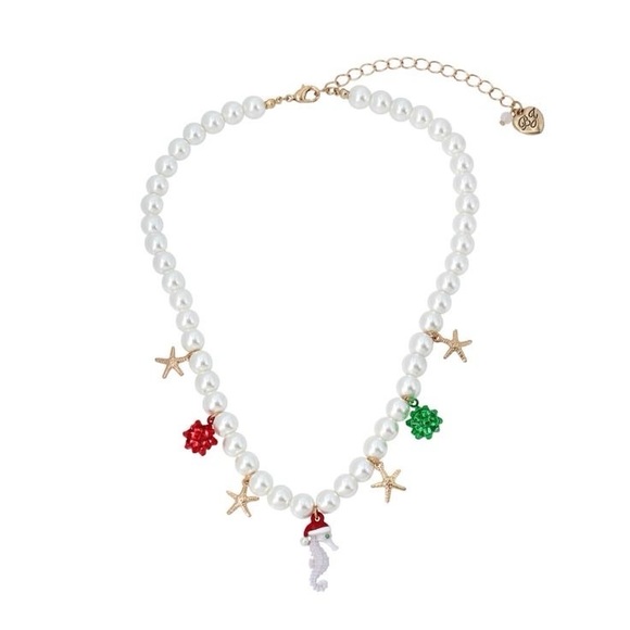 BETSEY JOHNSON Seahorse Imitation Pearl Strand Necklace New - Picture 2 of 11